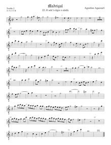 Partition viole de gambe aigue 2, octave aigu clef, Madrigali a 5 voci, Libro 2