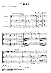Partition complète of all mouvements, corde Trio No. 1 en A Minor