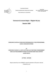 Rapport de jury Session -  Concours du second degré  Rapport de ...