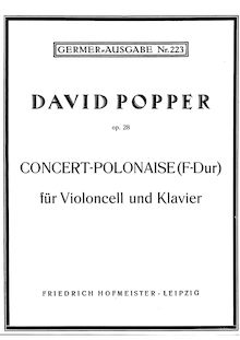 Partition Piano et violoncelle parties, Concert Polonaise Op28, Popper, David