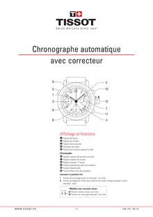 Mode d emploi pour Tissot chronographe automatique avec correcteur