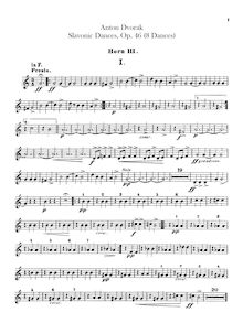 Partition cor 3, 4 (F), Slavonic Dances, Slovanské tance, Dvořák, Antonín