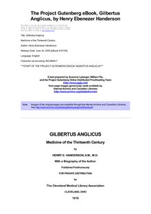 Gilbertus Anglicus - Medicine of the Thirteenth Century