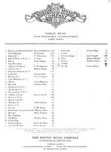 Partition violon et partition de piano, en Arcady, Op.16, Nevin, Ethelbert