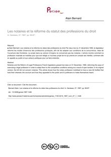 Les notaires et la réforme du statut des professions du droit - article ; n°1 ; vol.27, pg 69-87