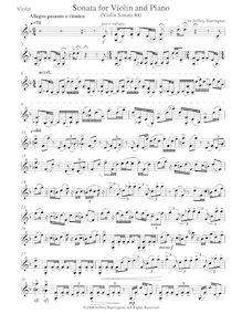 Partition de violon, violon Sonata No.4, Harrington, Jeffrey Michael