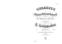 Partition parties complètes, corde quatuor, Op.15, E minor, Grützmacher, Friedrich