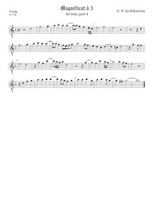 Partition viole de gambe aigue, octave aigu clef, Magnificat Primi Toni
