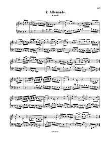 Partition complète, Allemande, A minor, Kirnberger, Johann Philipp