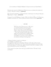 L art symboliste de Stéphane Mallarmé et l impressionnisme de ...