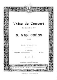 Partition de piano, Valse de Concert pour violoncelle, Op.23