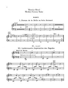 Partition harpe, Ma Mère l Oye (cinq pièces enfantines), Mother Goose
