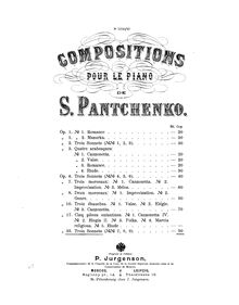 Partition complète, 3 Sonnets, Op.35, Panchenko, Semyon