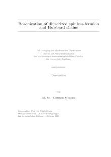 Bosonization of dimerized spinless-fermion and Hubbard chains [Elektronische Ressource] / von Carmen Mocanu