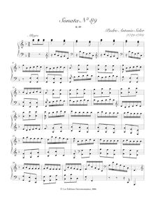 Partition Sonata R.89 en F major, clavier sonates R.81-90, Soler, Antonio par Antonio Soler