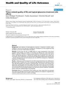 Vision related quality of life and topical glaucoma treatment side effects