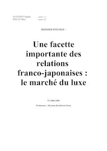 Lindustrie du luxe liens entre la France et le Japon
