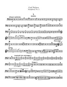 Partition Basses, Symphony No.1, Op.7, G minor, Nielsen, Carl