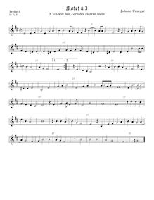 Partition Original version (D major):viole de gambe aigue 1, Motets par Johann Crüger
