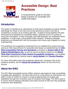 WAC Tutorial: Best Practices