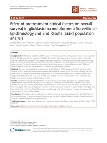Effect of pretreatment clinical factors on overall survival in glioblastoma multiforme: a Surveillance Epidemiology and End Results (SEER) population analysis