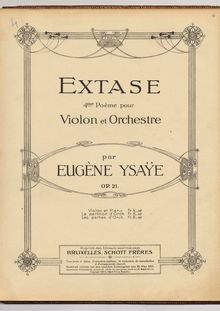 Partition de piano (color scan), Extase, Op.21, Extase, 4me Poeme pour Violin et Orchestra