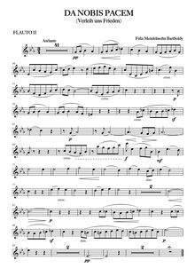 Partition flûte 2, „Verleih uns Frieden“ / „Da nobis pacem, Domine“