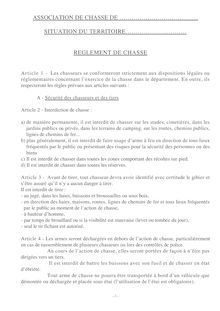 ASSOCIATION DE CHASSE DE  SITUATION DU TERRITOIRE ...