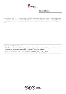 Fouilles de M. Yves Béquignon dans la région des Thermopyles - article ; n°4 ; vol.77, pg 466-468