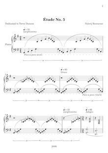 Partition Complete typeset score, Étude No. 5, Rozouvan, Valerij Stanislavovich