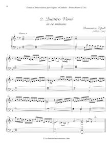 Partition , 4 Versi en re minore, Sonate d Involatura per organo e cimbalo