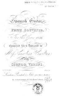 Partition complète, Spanish guitare - Petite Souvenir pour pour year 1836