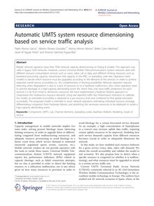 Automatic UMTS system resource dimensioning based on service traffic analysis