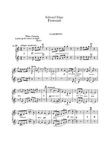 Partition clarinette 1 / 2, Froissart, Op.19, Elgar, Edward