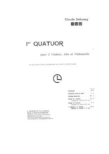 Partition complète, Quatuor à Cordes, Op.10, String Quartet in G-minor, Op.10 par Claude Debussy