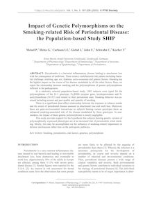 Impact of Genetic Polymorphisms on the Smoking-related Risk of Periodontal Disease: the Population-based Study SHIP
