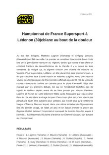 Hampionnat de France Supersport à Lédenon (30)eblanc au bout de la douleur