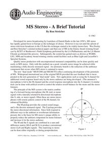 MS Stereo-Tutorial