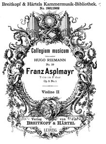 Partition violon 2 , partie, 6 corde Trios, Asplmayr, Franz