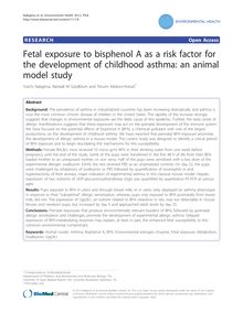 Fetal exposure to bisphenol A as a risk factor for the development of childhood asthma: an animal model study