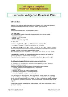 Comment rédiger un Business Plan