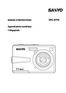 Notice Appareil Photo numériques Sanyo  VPC-S770