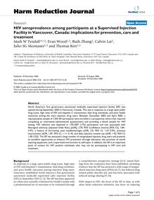 HIV seroprevalence among participants at a Supervised Injection Facility in Vancouver, Canada: implications for prevention, care and treatment