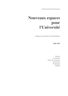 Nouveaux espaces pour l université : rapport au Président de la République, 2000 -2004