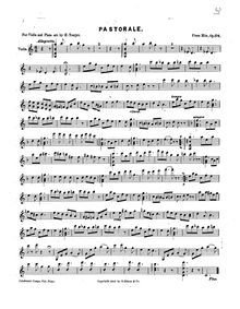 Partition de violon, Pastorale, C major, Hitz, Franz