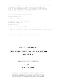 The Love of Books - The Philobiblon of Richard de Bury
