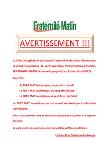 Fraternité Matin n°1673 - Du samedi 18 & dimanche 19 juillet 2020