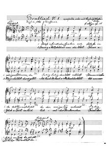 Partition Complete manuscript, Grablied No.1, E♭ major, Högn, August