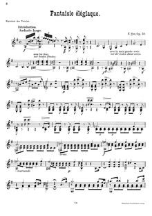 Partition complète, Fantaisie élégiaque, Op.59, E minor, Sor, Fernando