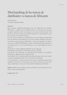 MERCHANDISING DE LAS MARCAS DE DISTRIBUIDOR VS MARCAS DE FABRICANTE (Merchandising of private brands vs manufacturer brands)